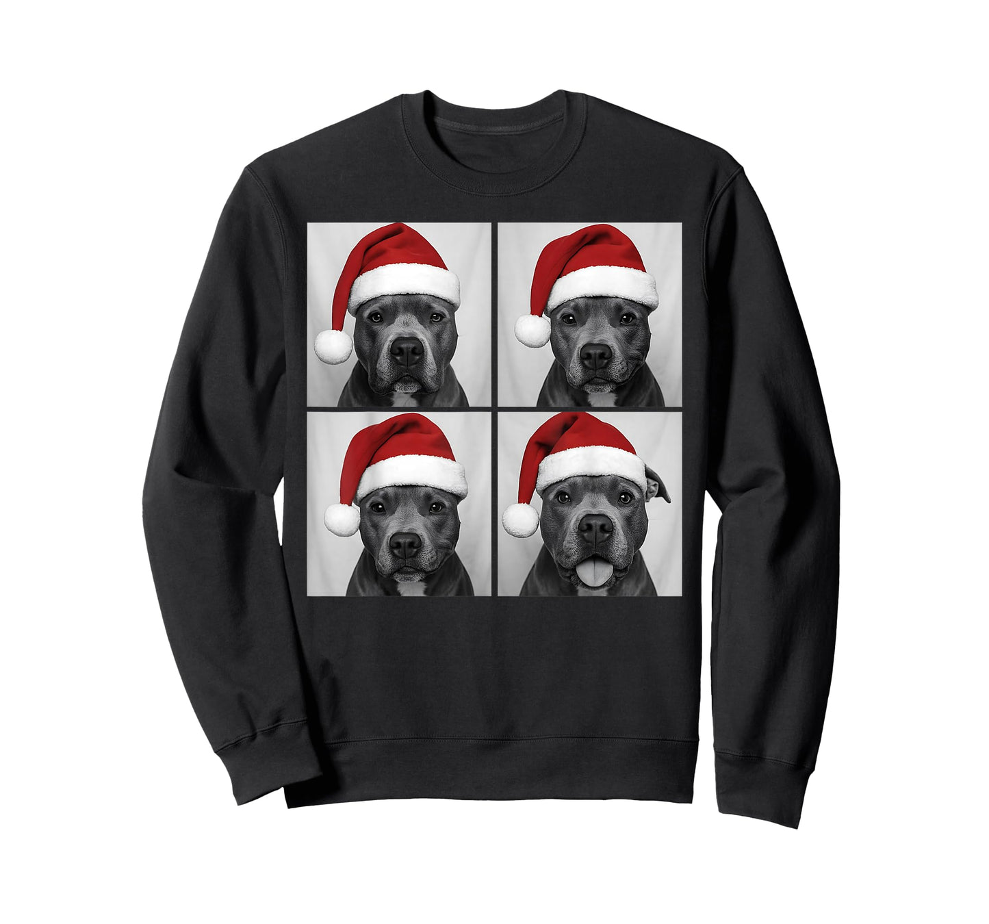 Funny Christmas Pitbull Santa Pittie Dog Lover Photo Booth T-Shirt