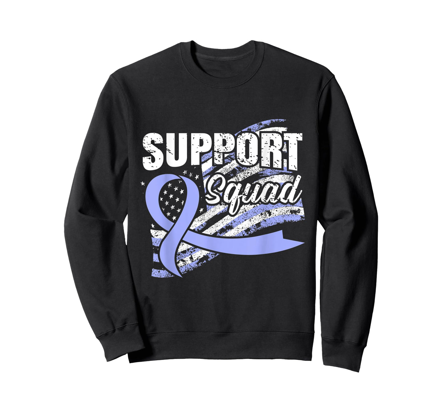 Esophageal Cancer Support Squad USA Flag Awareness Ribbon Women Men T-Shirt