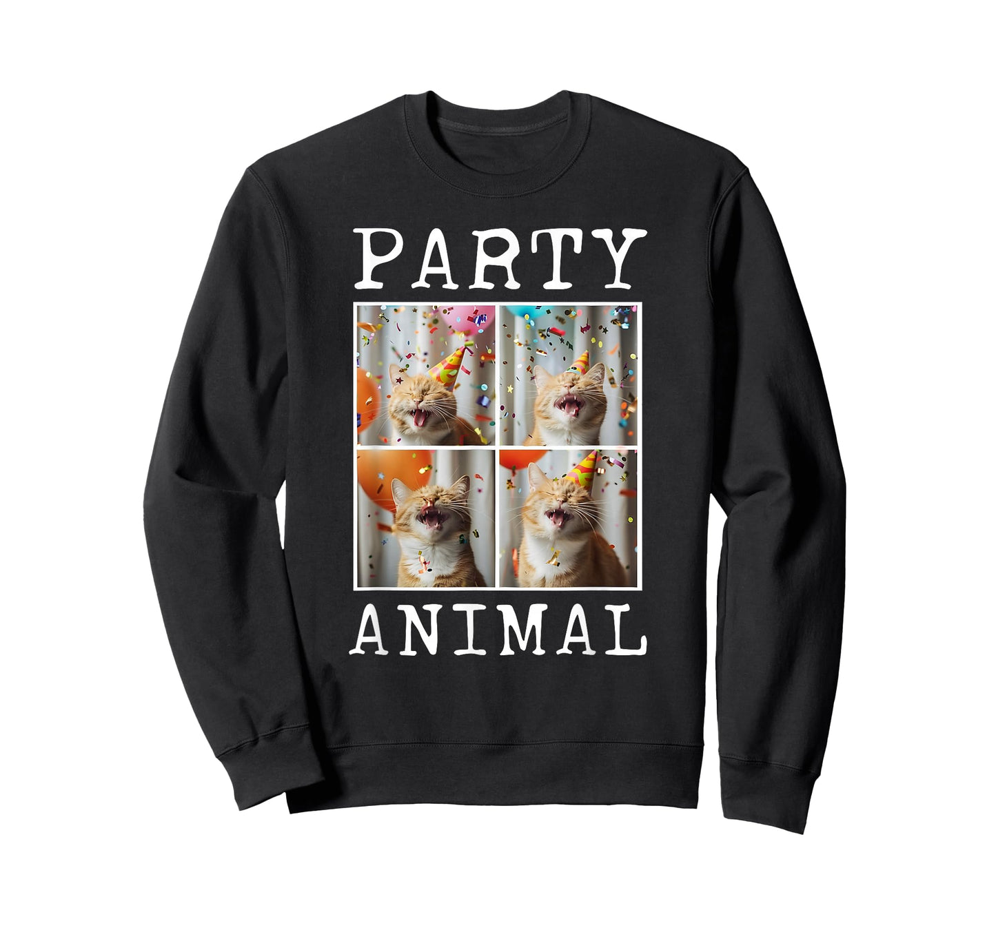 Cat Lover Animal Themed Happy Cat Birthday T-Shirt, Small, Black