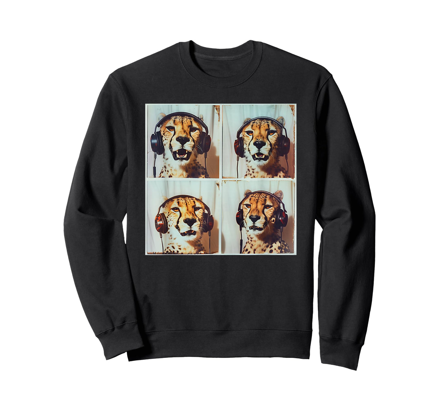 DJ Cheetah With Headphones Photobooth Cool Safari Cheetah T-Shirt