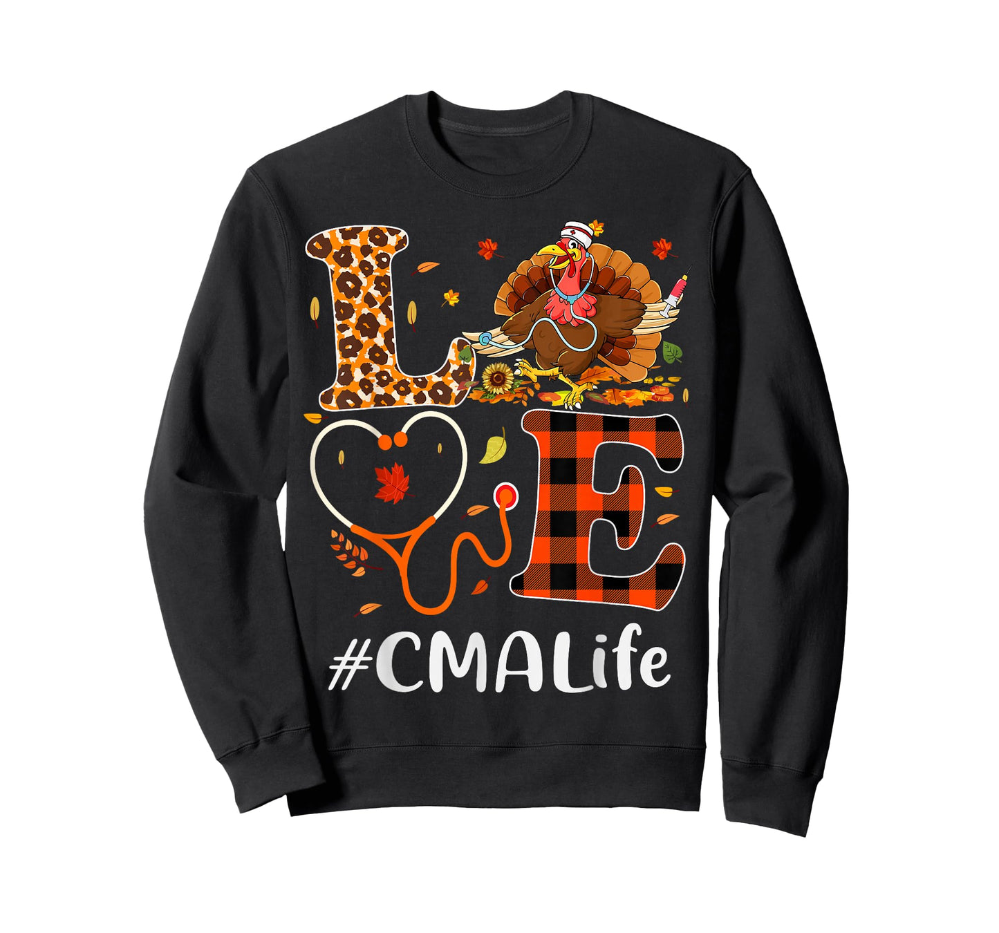 CMA Certified Medical Assistant Love Thanksgiving Leopard T-Shirt