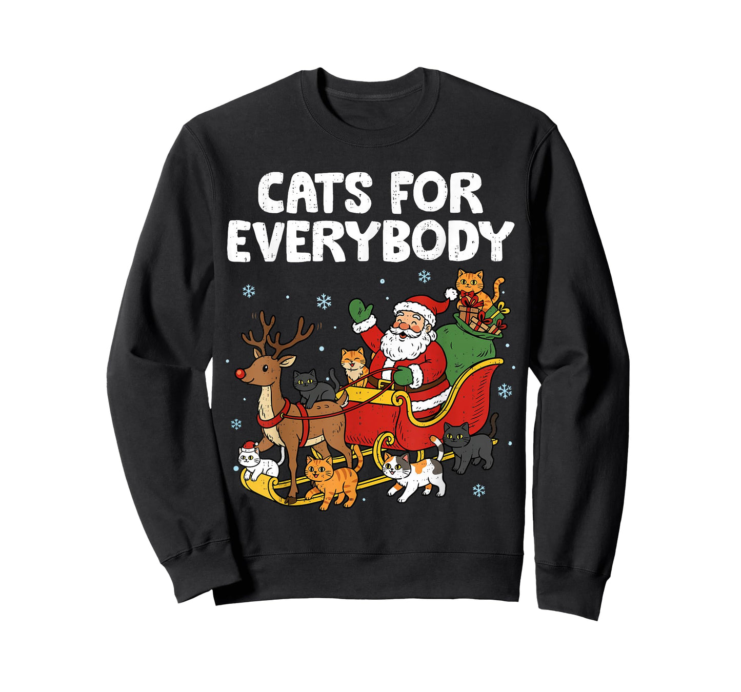 Cats for Everybody Christmas Funny Santa Cat Lover Meow Xmas T-Shirt