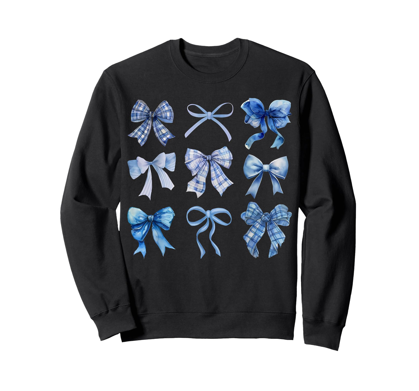 Blue Bow and Ribbon Cute Graphic for Women T-Shirt