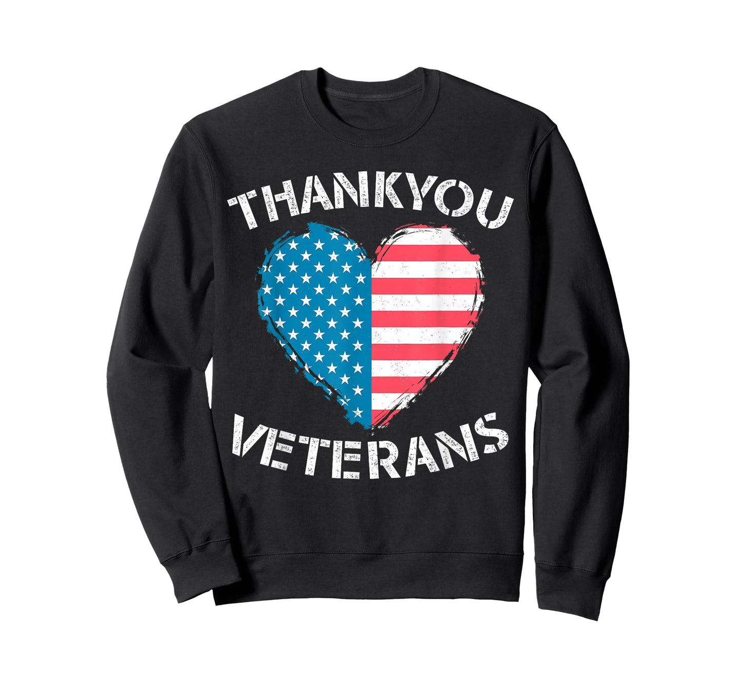 Thank You Veterans Heart American Flag Patriotic Men Women T-Shirt
