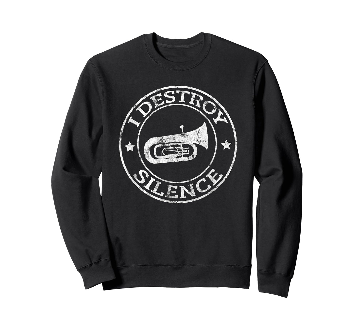 I Destroy Silence Tuba Trumpet Player Brass Marching Band T-Shirt Small