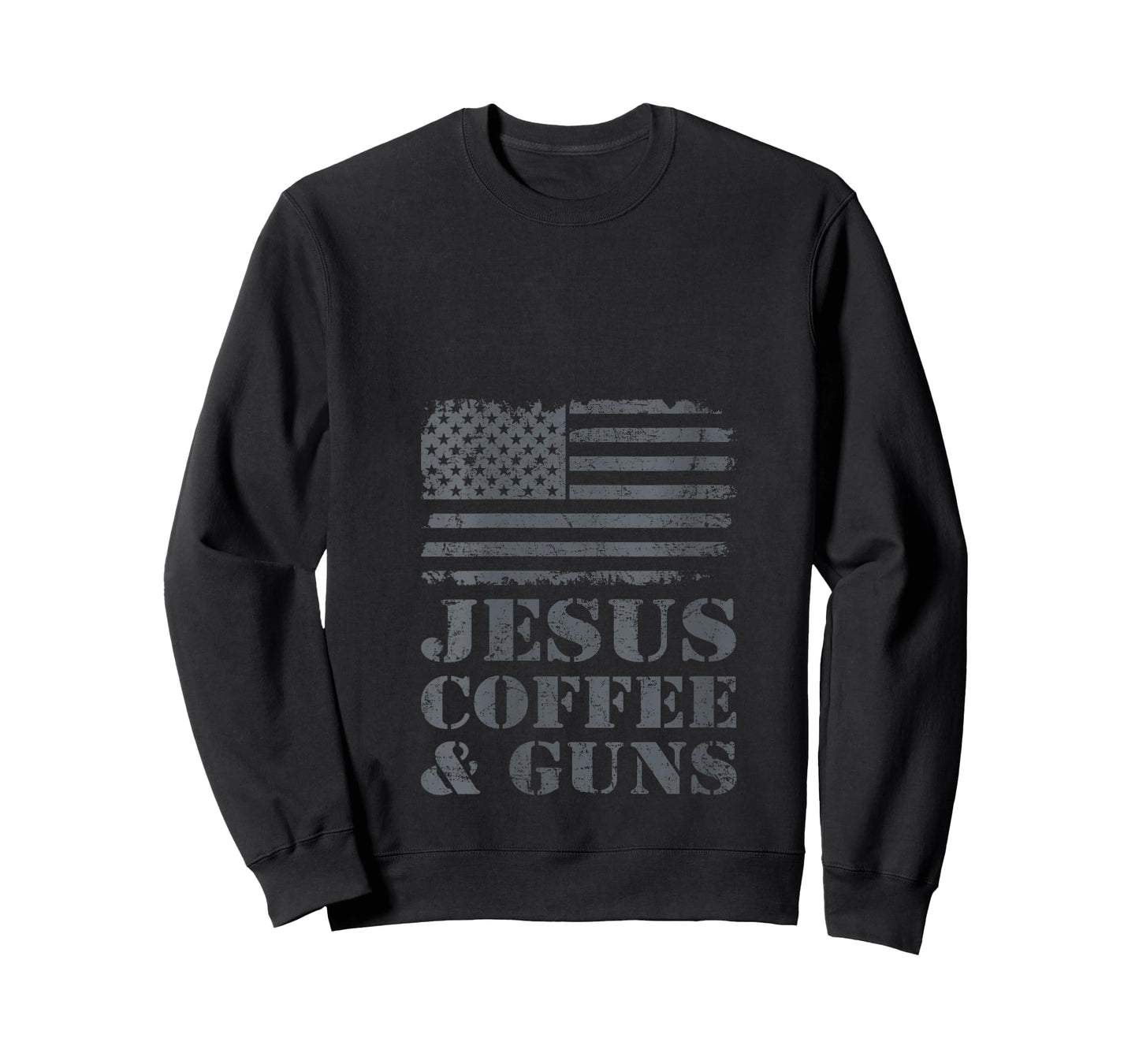 Womens Jesus Coffee & Guns - Funny Christian Pro Gun USA Flag V-Neck T-Shirt