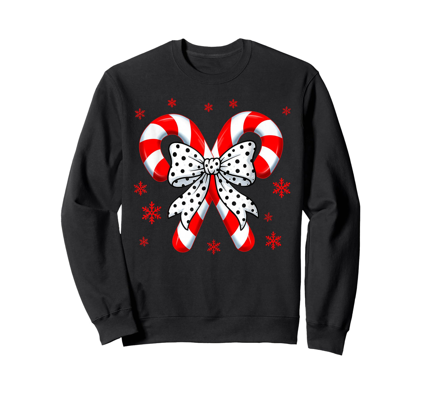 Candy Cane Christmas Season Girls Womens Retro Coquette Bow T-Shirt