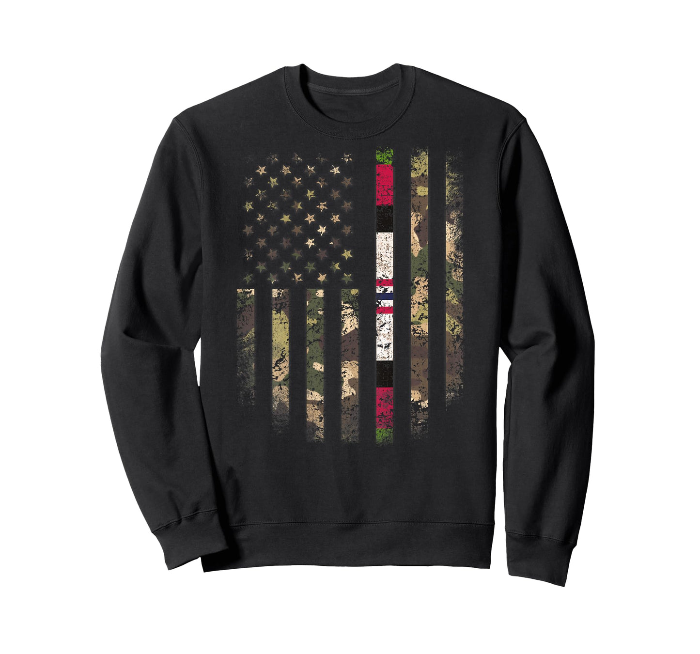 Proud Afghanistan Veteran Camo US Flag Ribbon Military Gifts T-Shirt