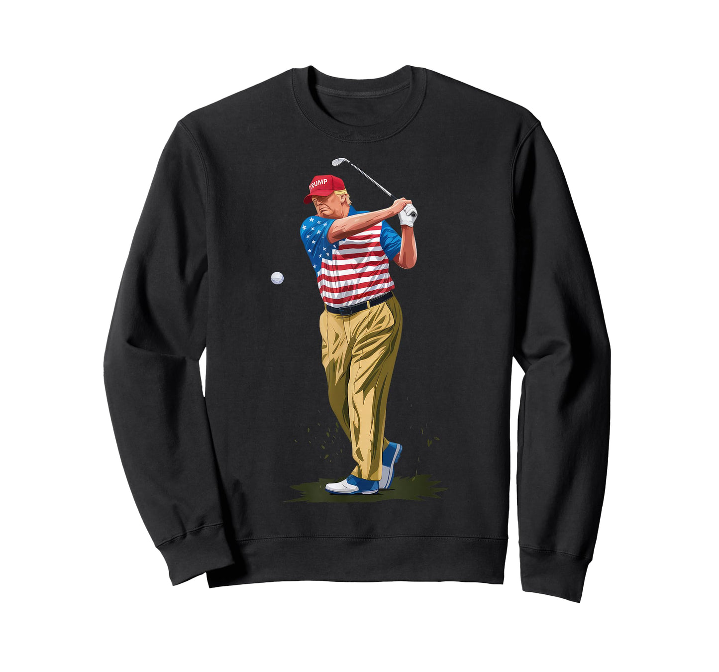 President Donald Trump 2025 Golf US American Flag T-Shirt