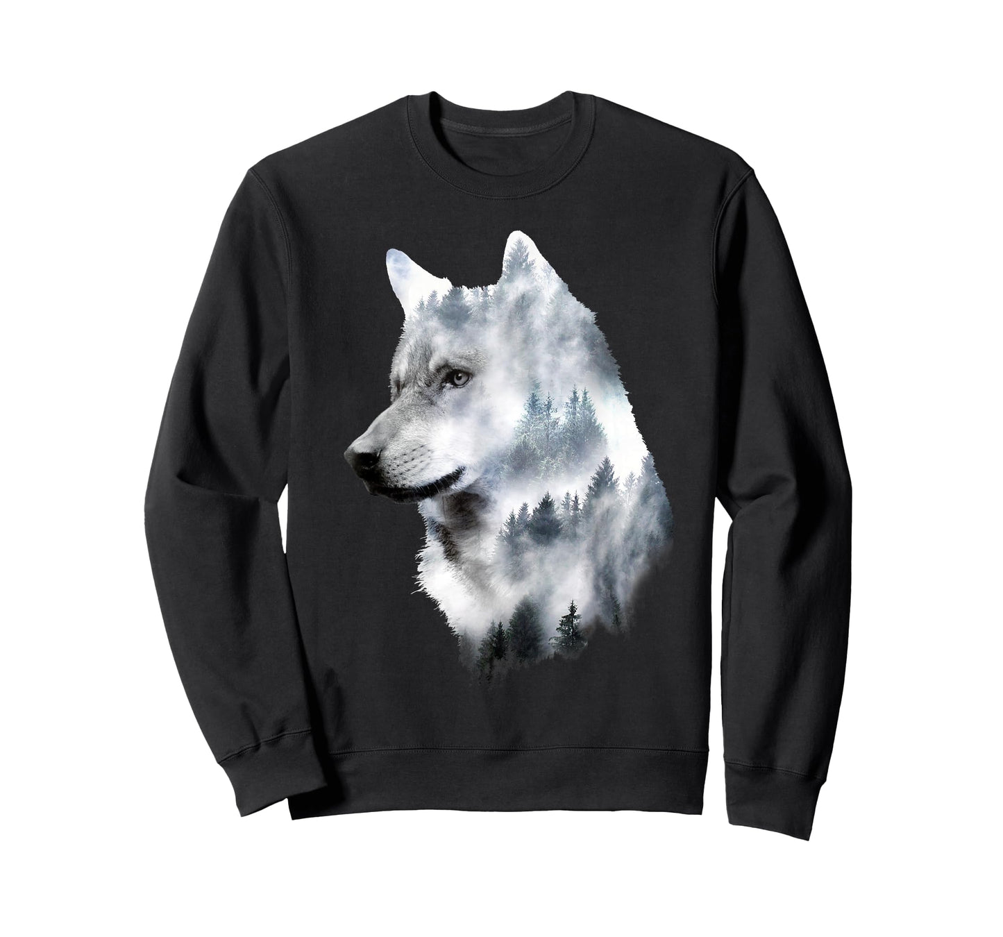 Double Exposure Wolf Wolves Lover Gift Artsy Animal Wildlife T-Shirt