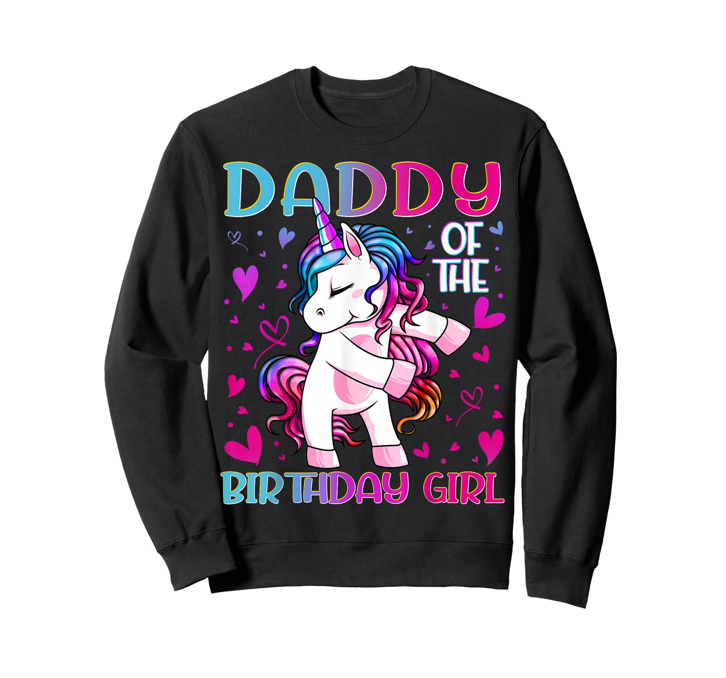 Daddy of the Birthday Girl Flossing Unicorn Dad Daddy Gifts T-Shirt