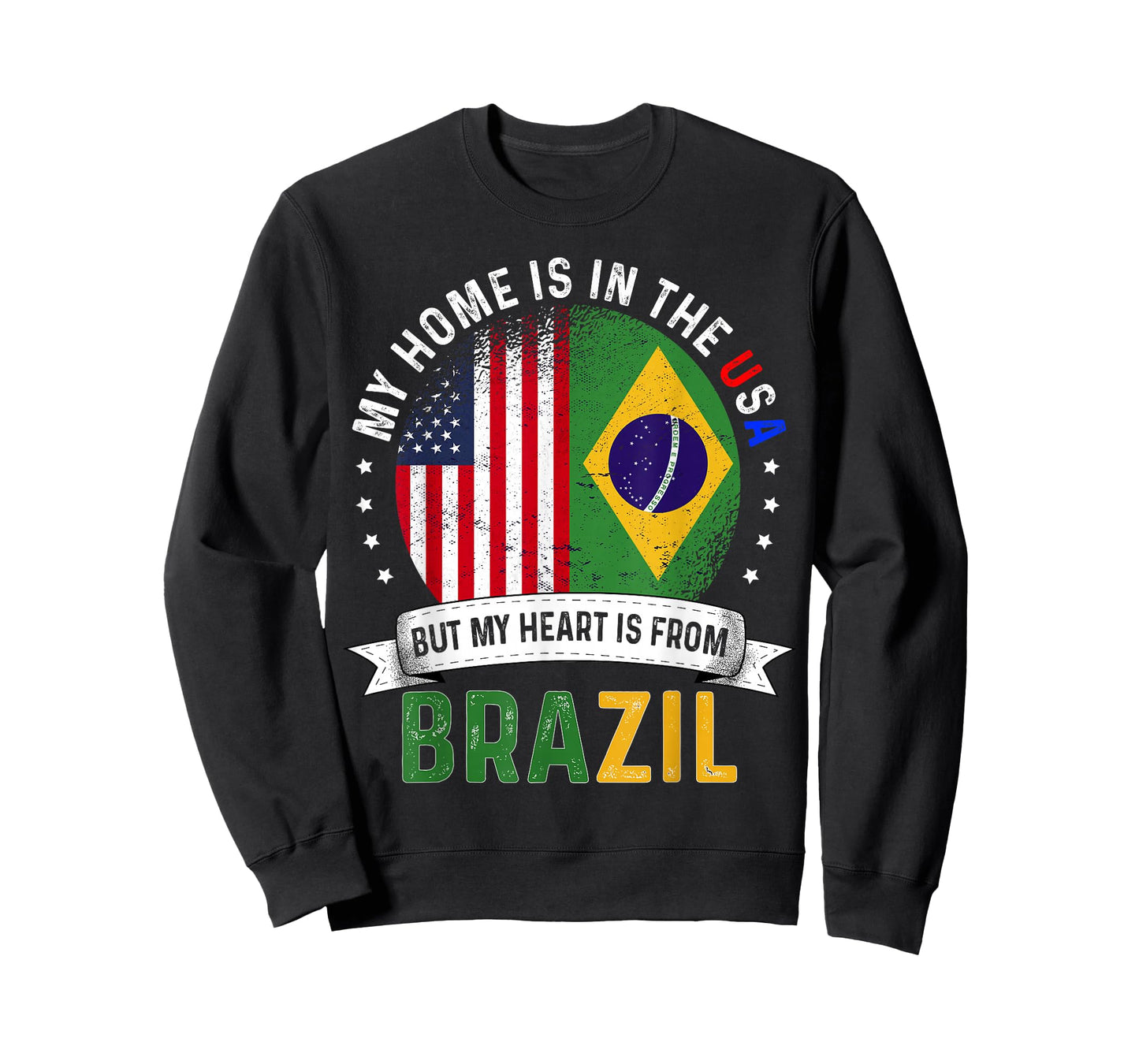 Brazilian American Patriot Heart is from Brazil Flag T-Shirt