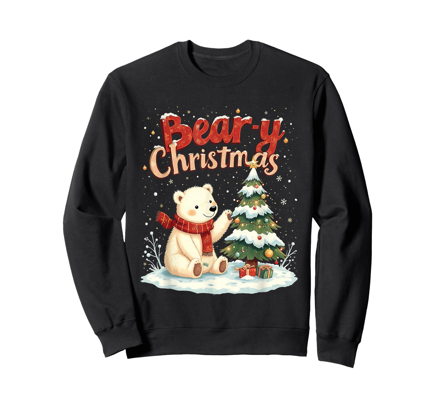 Bear-y Christmas Cute Polar Bear Holiday Pun Gift T-Shirt
