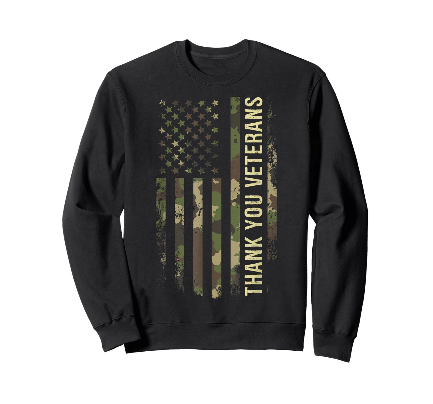 Thank You Veterans Camouflage American Flag T-Shirt