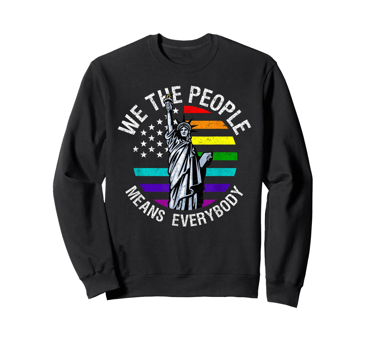 We The People Means Everyone Vintage LGBT Gay Pride Flag T-Shirt