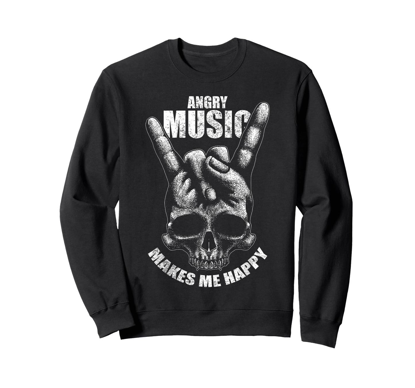 Angry Music Makes Me Happy Funny Rock Metal T-Shirt