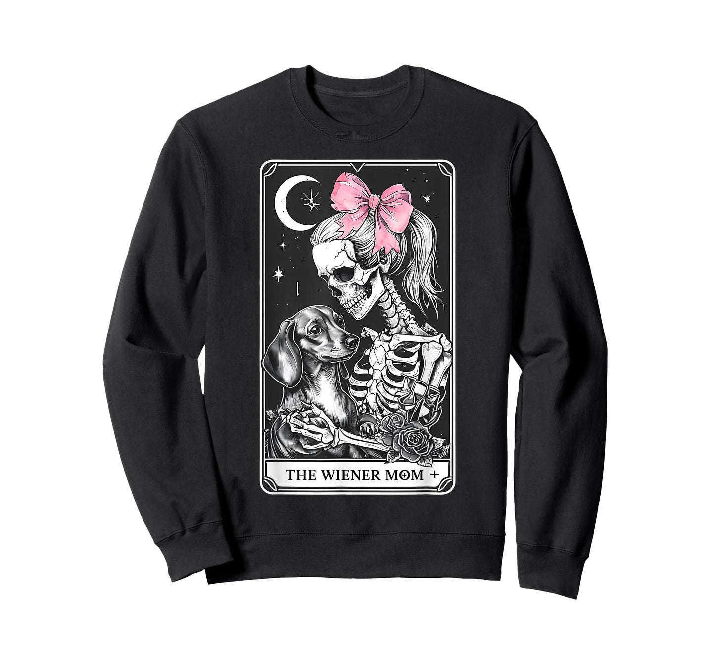 Dachshund Skeleton Tarot Card Coquette Bow Weenie Dog Mom T-Shirt