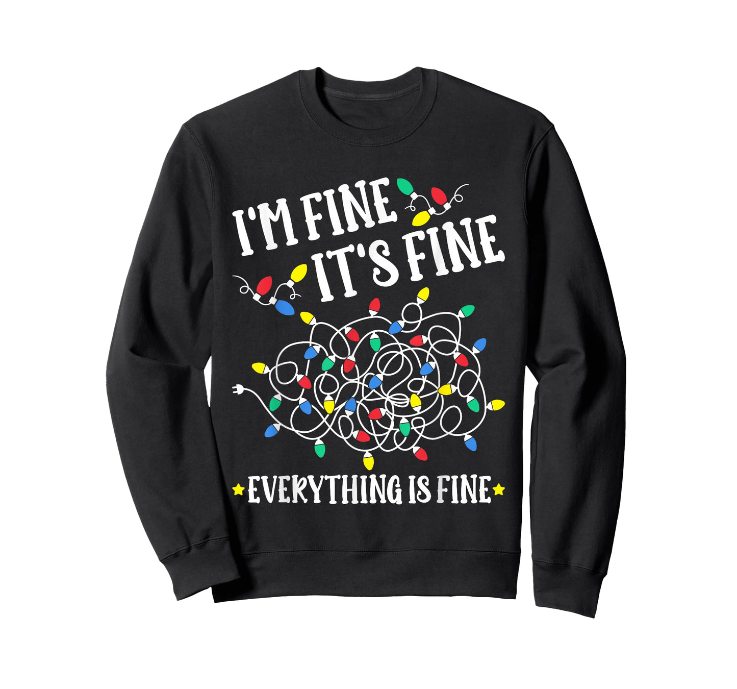 Christmas 2025 Lights I'm Fine It's Fine Everything Is Fine T-Shirt
