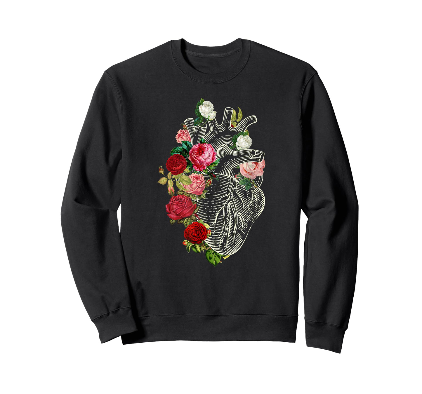 Anatomical Heart Floral Organ Cardiology Cardiac Nurse T-Shirt