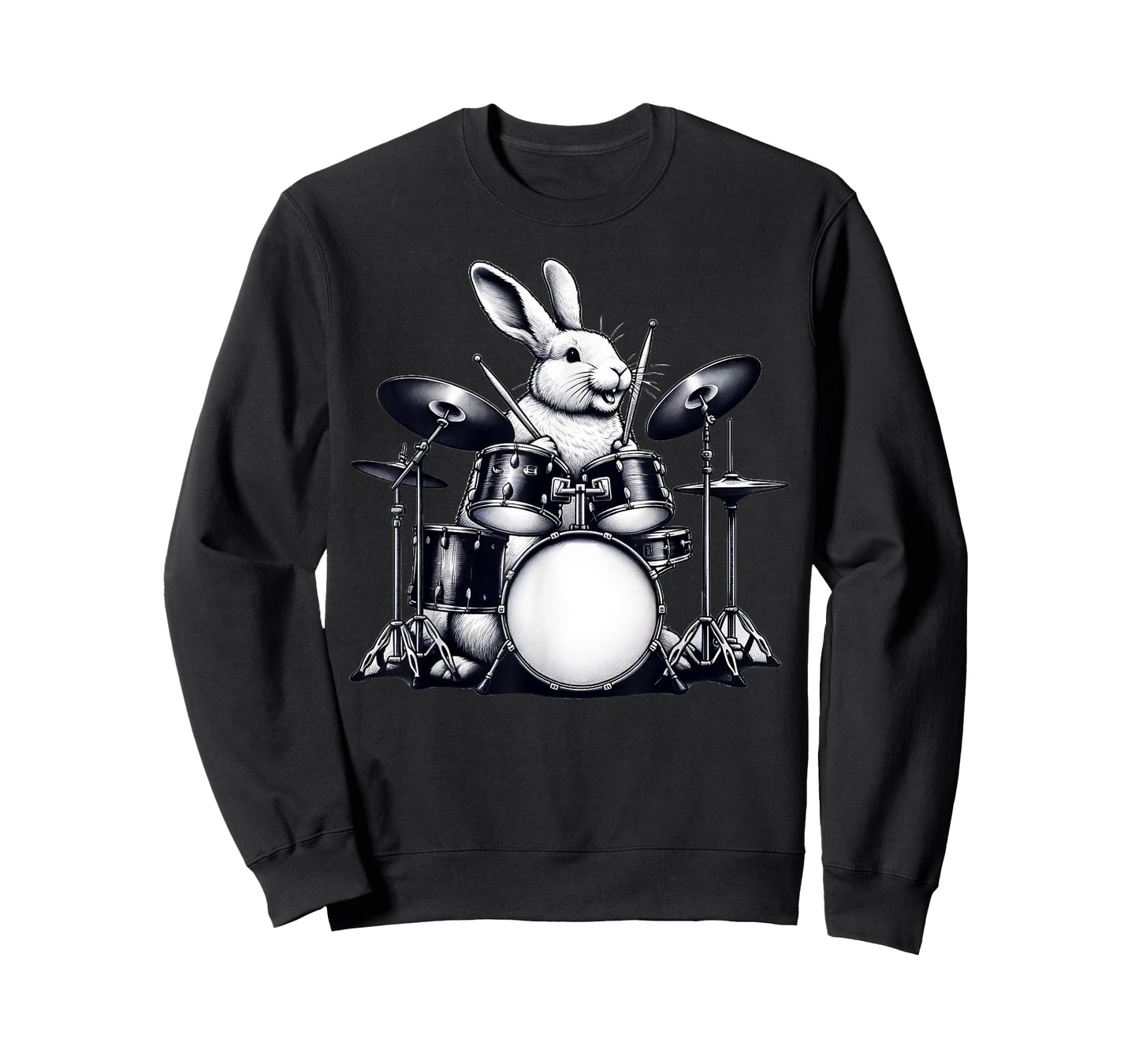Cute Rabbit Bunny Playing Drums Rabbits Drummer Music T-Shirt