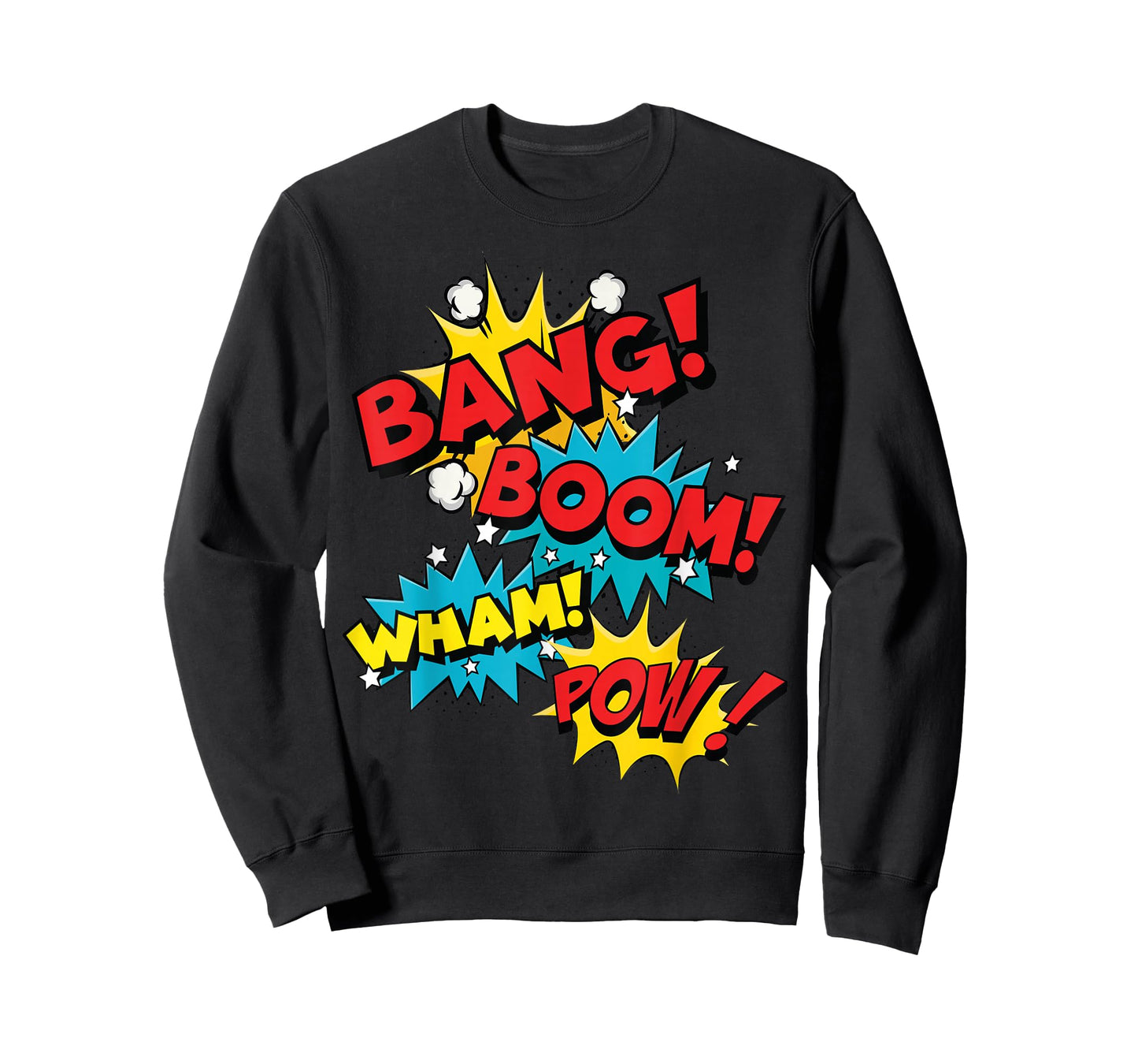 Bang Boom Wham Pow Comic Sound Effect Design T-Shirt