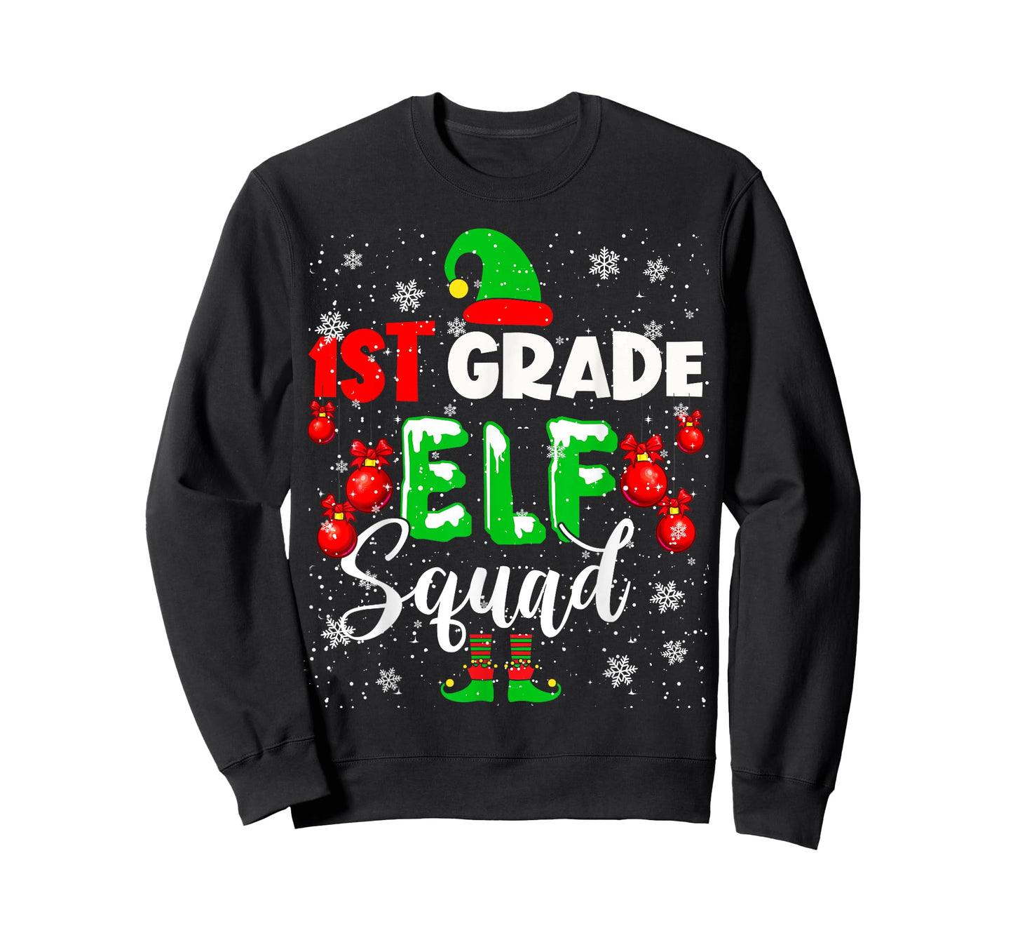 1st Grade ELF Squad Funny Christmas ELF Kids Teacher Group T-Shirt