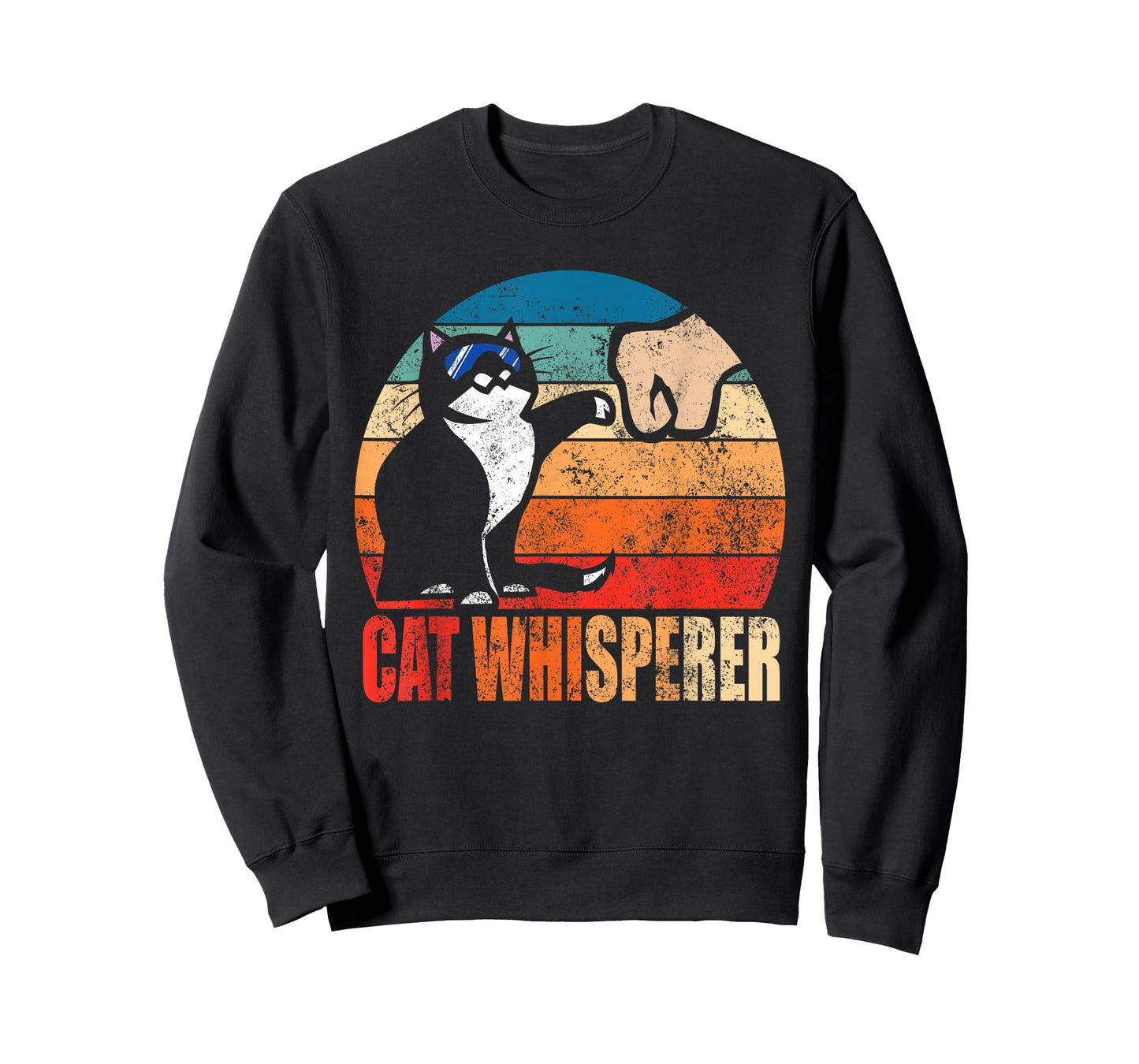 Funny Retro Best Cat Whisperer with Fist Bump Gift T-Shirt