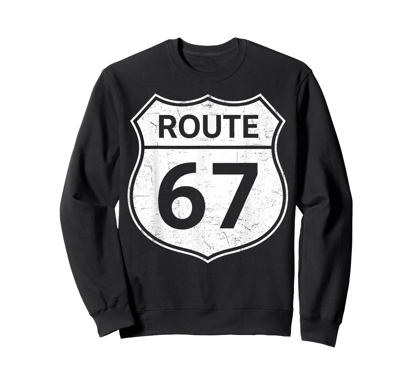 Six Seven Funny Meme Route 67 Road Sign 6 7 Men Women Kids T-Shirt