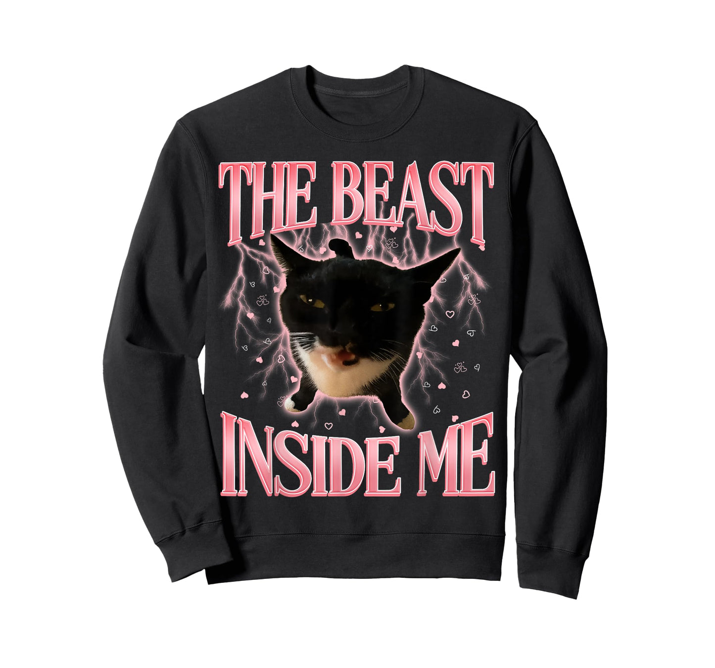 Funny Kitten The Beast Inside Me Humor Cute Silly Cats Meme T-Shirt