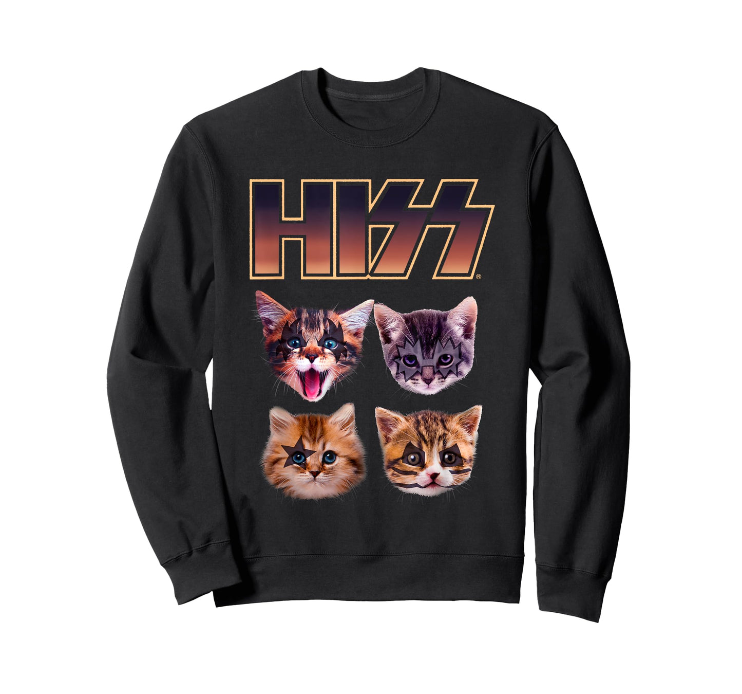 HISS Cat Funny Cats Lover Kittens Rock Music Cat Hiss Men Women Kids T-Shirt