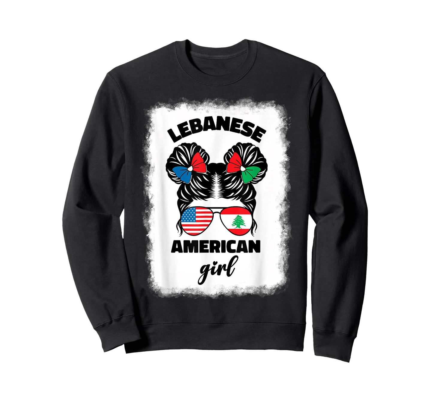 Funny Half American And Lebanese Lebanon Usa Flag Kids Girls T-Shirt