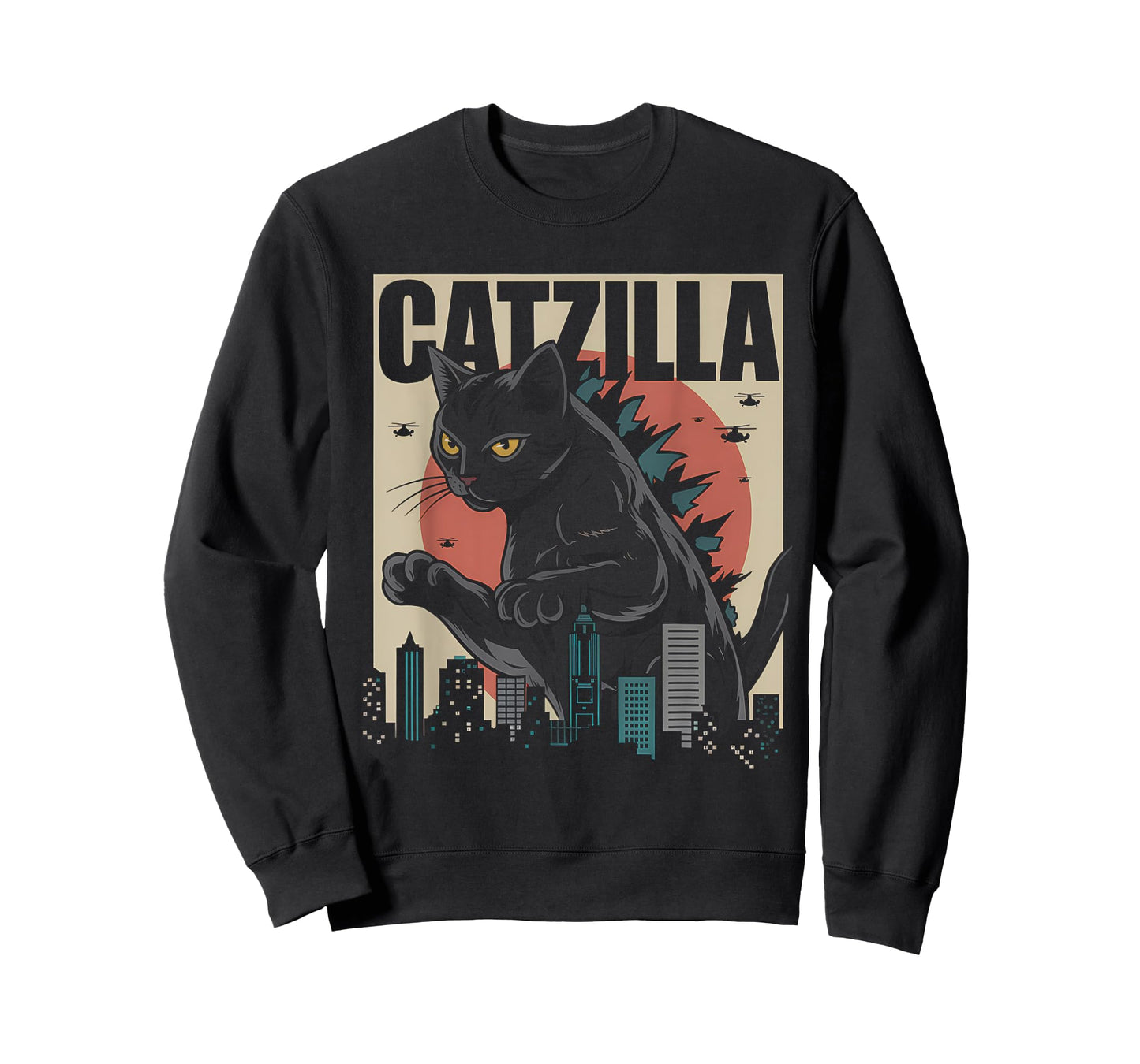 Vintage Catzilla tee - Funny Kitten and Cat T-Shirt for Men Women Kids