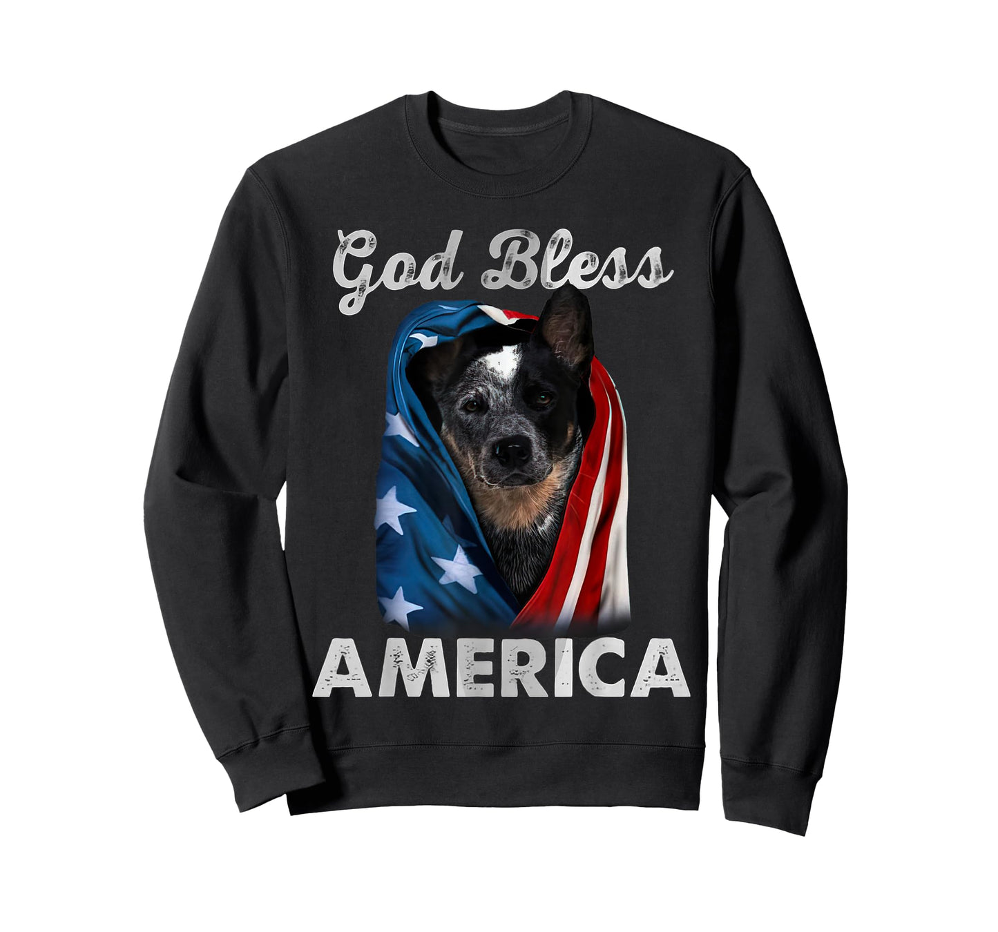 Blue Heeler Dog American USA Flag 4th of July Dog Lover T-Shirt