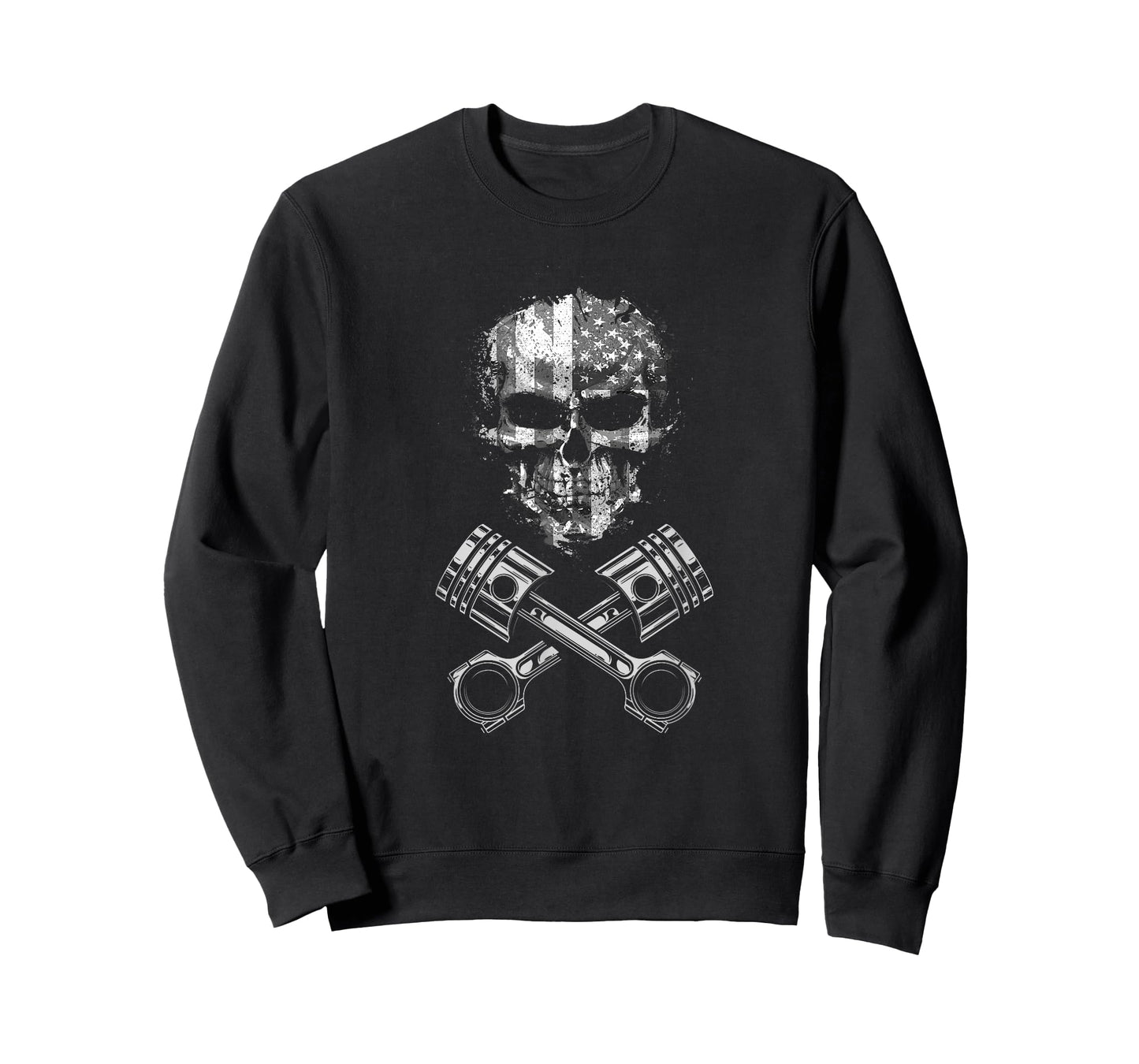 Motorcycle Apparel - American Flag Skull Biker Motorcycle Women Kids Men T-Shirt