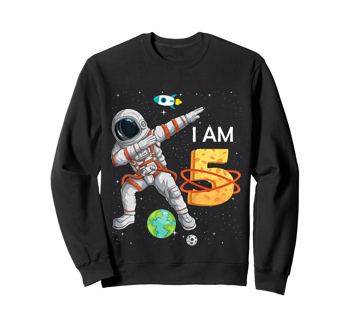 Kids 5 Years Old Birthday Boy Astronaut Space 5th B-Day T-Shirt