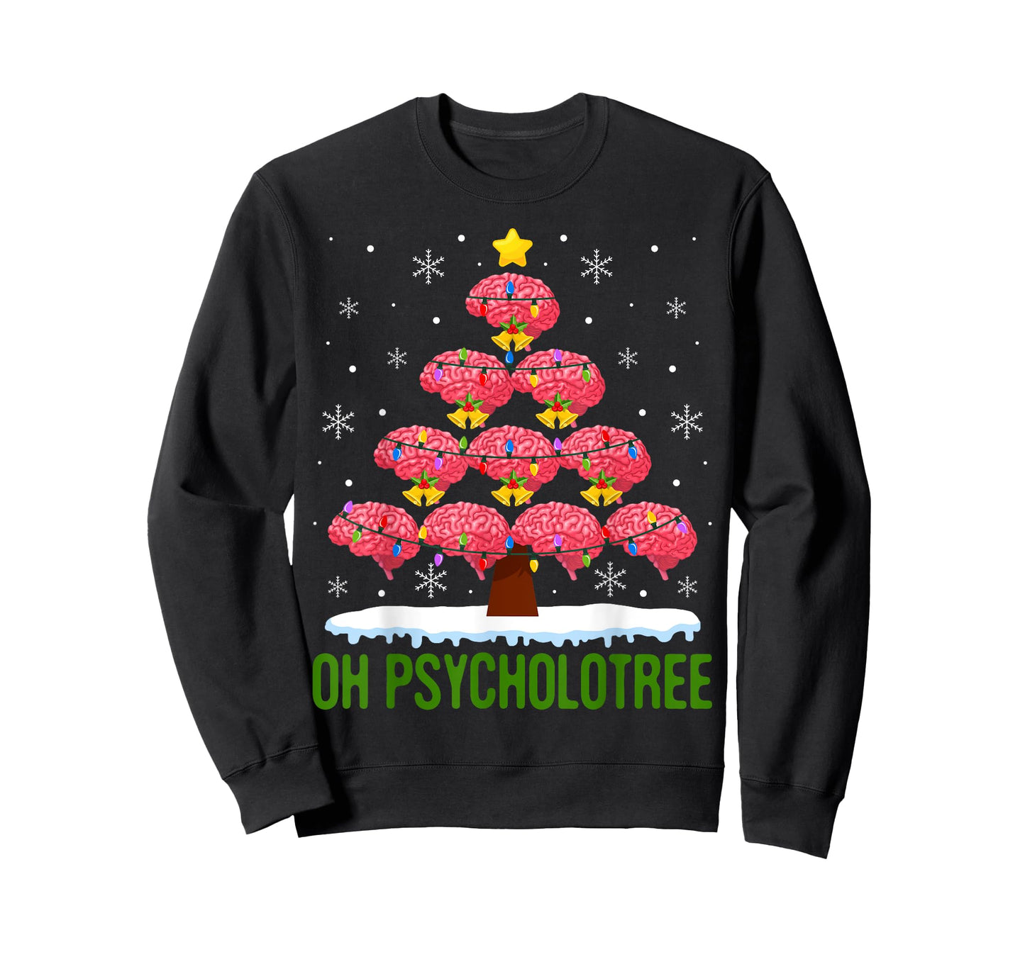 Christmas Tree Oh Psycholotree Psychology Brain Ugly Sweater T-Shirt