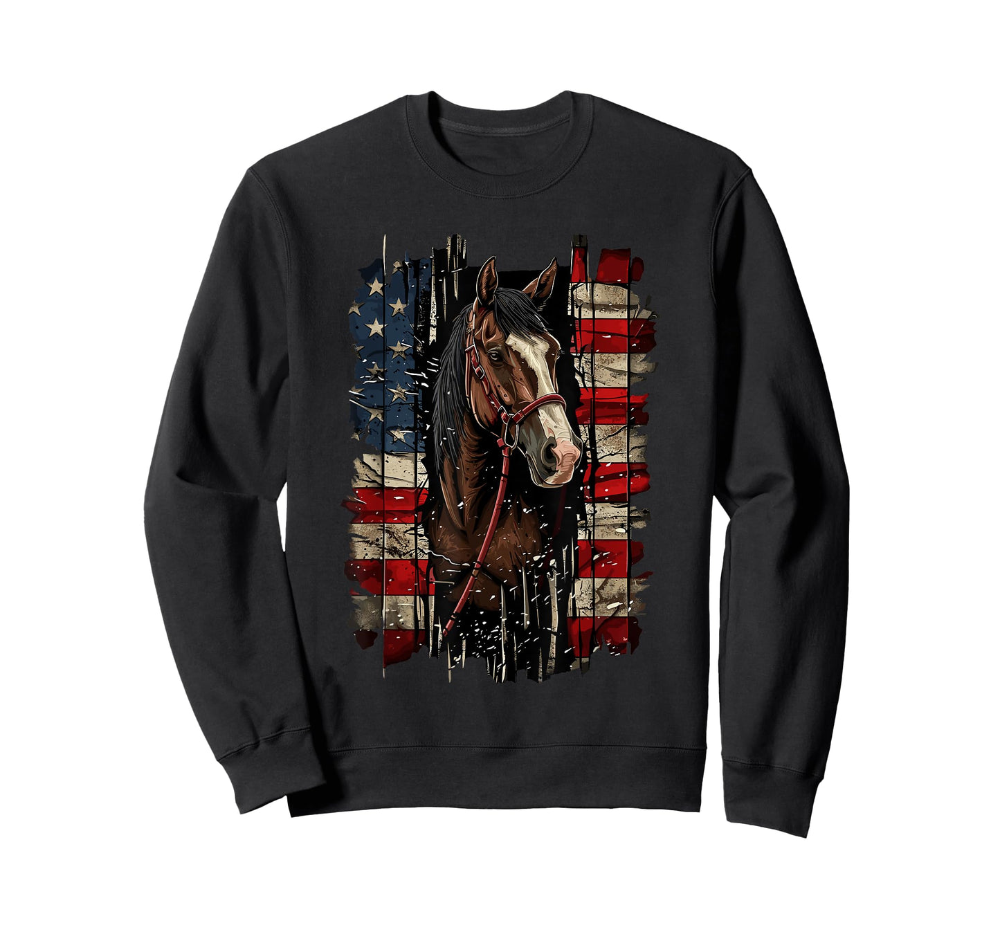 Horse Patriotic Equestrian 4th Of July USA American Flag Women Men T-Shirt