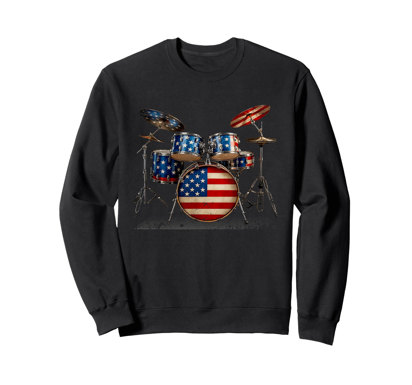 American Flag Drum Drumset 4th of July USA Patriotic Drummer T-Shirt