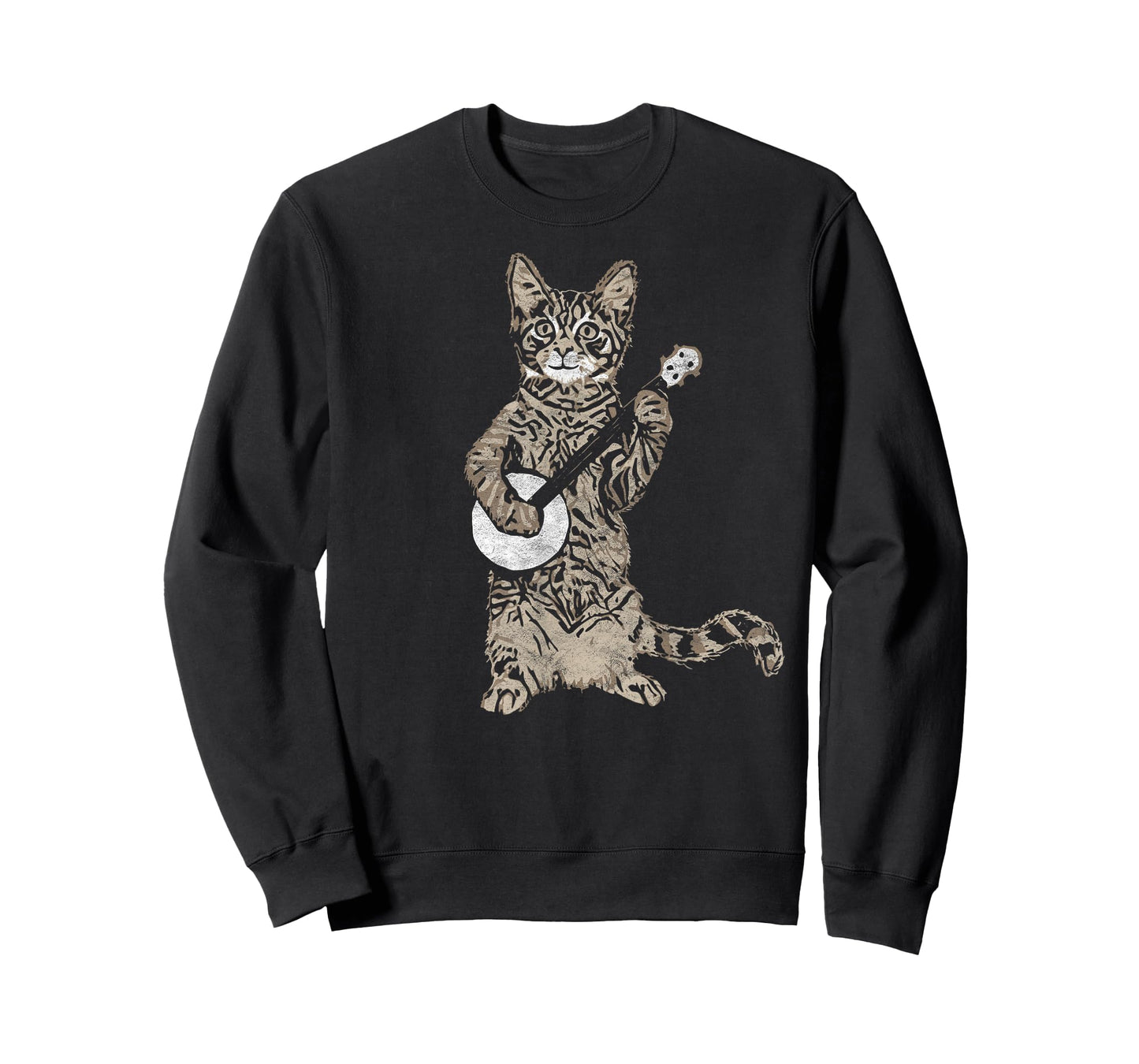 Banjo Cat - Funny Retro Style Bluegrass & Tabby Cat Lover T-Shirt