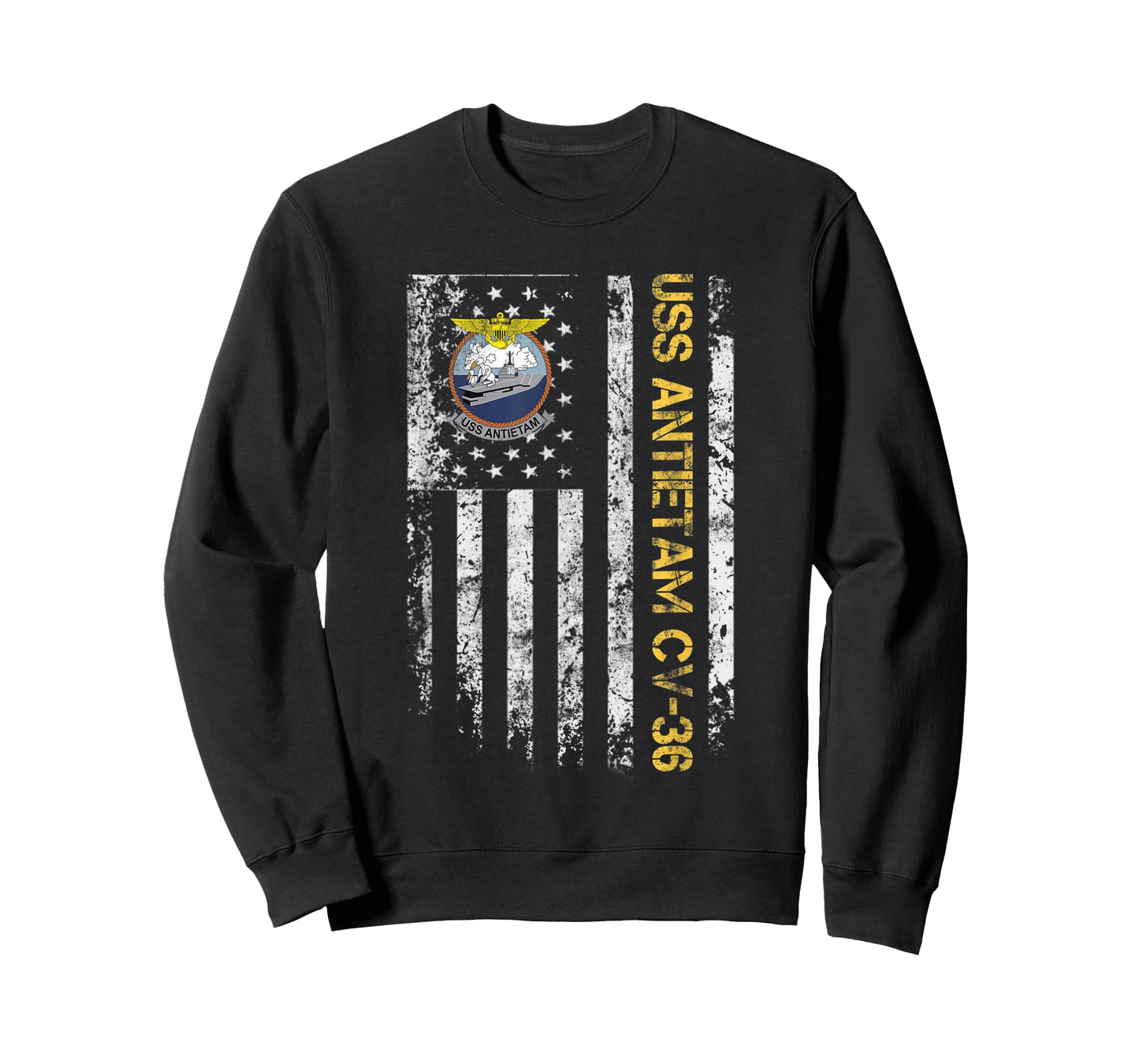USS Antietam CV-36 Aircraft Carrier USA Flag Veterans Day Women Men T-Shirt