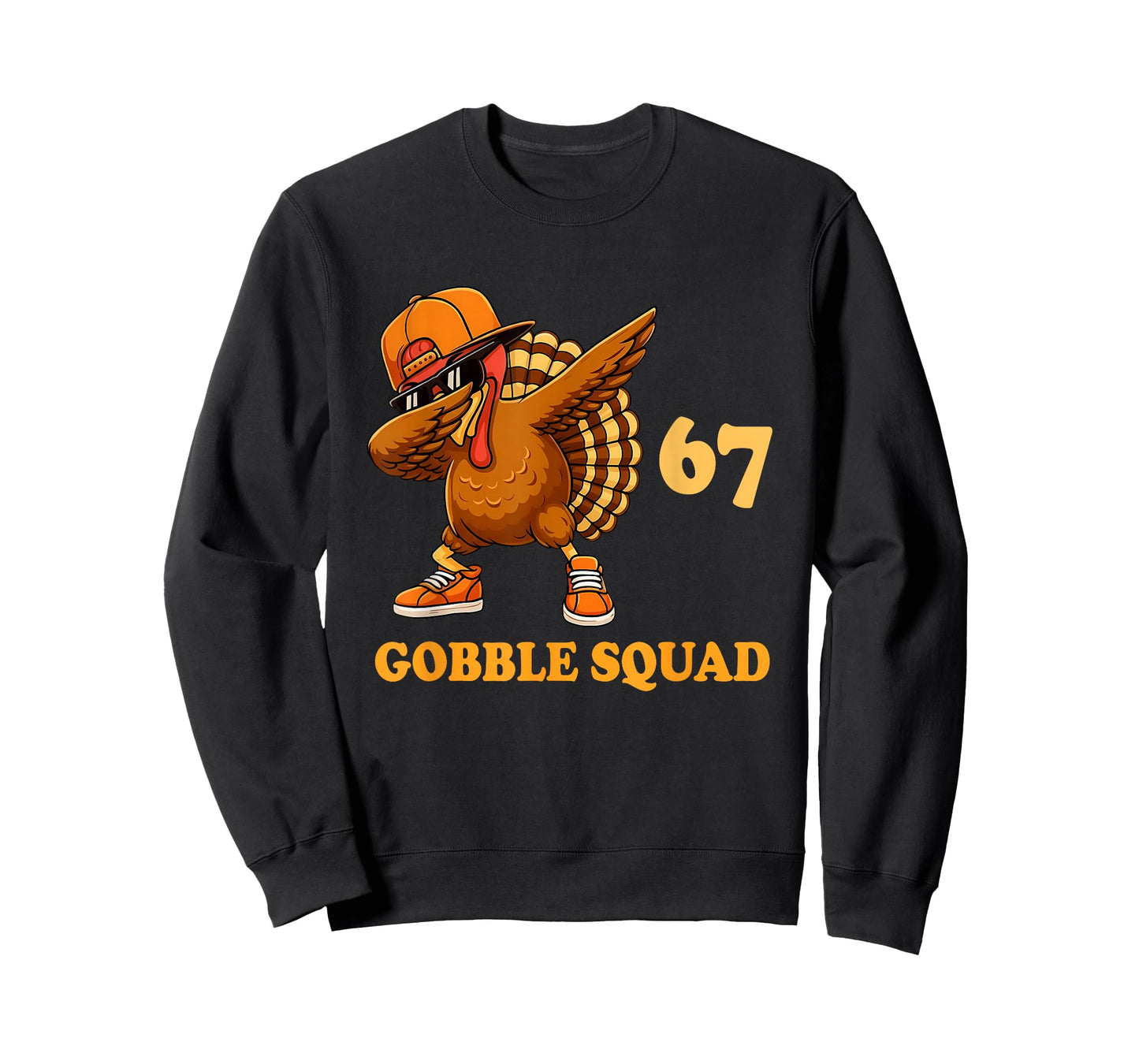 67 Gobble Squad Dabbing Turkey Thanksgiving Design Boys Kids T-Shirt