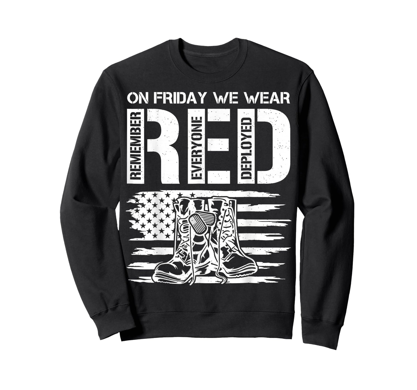 On Friday We Wear Red Friday Military Support Troops US Flag T-Shirt