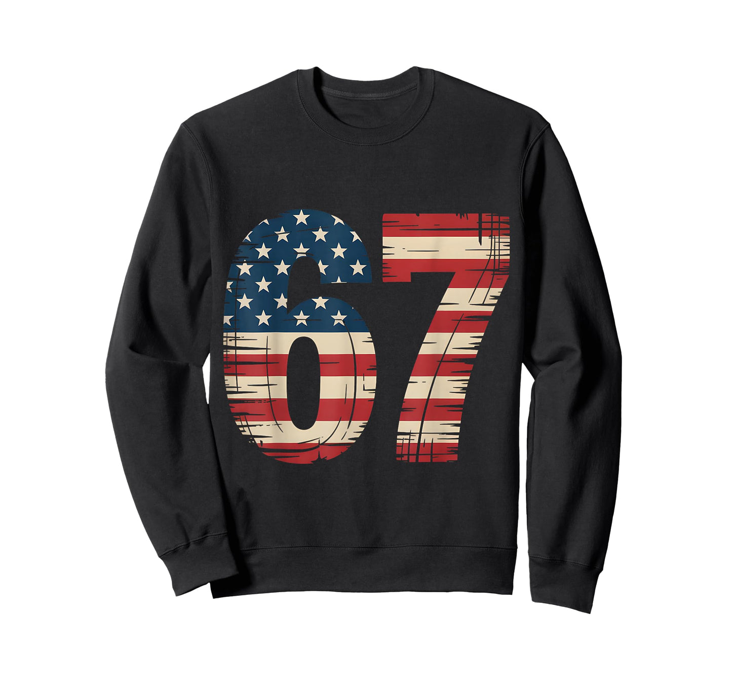 67 Patriotic American Flag USA Six Seven 6 7 Meme 67 T-Shirt