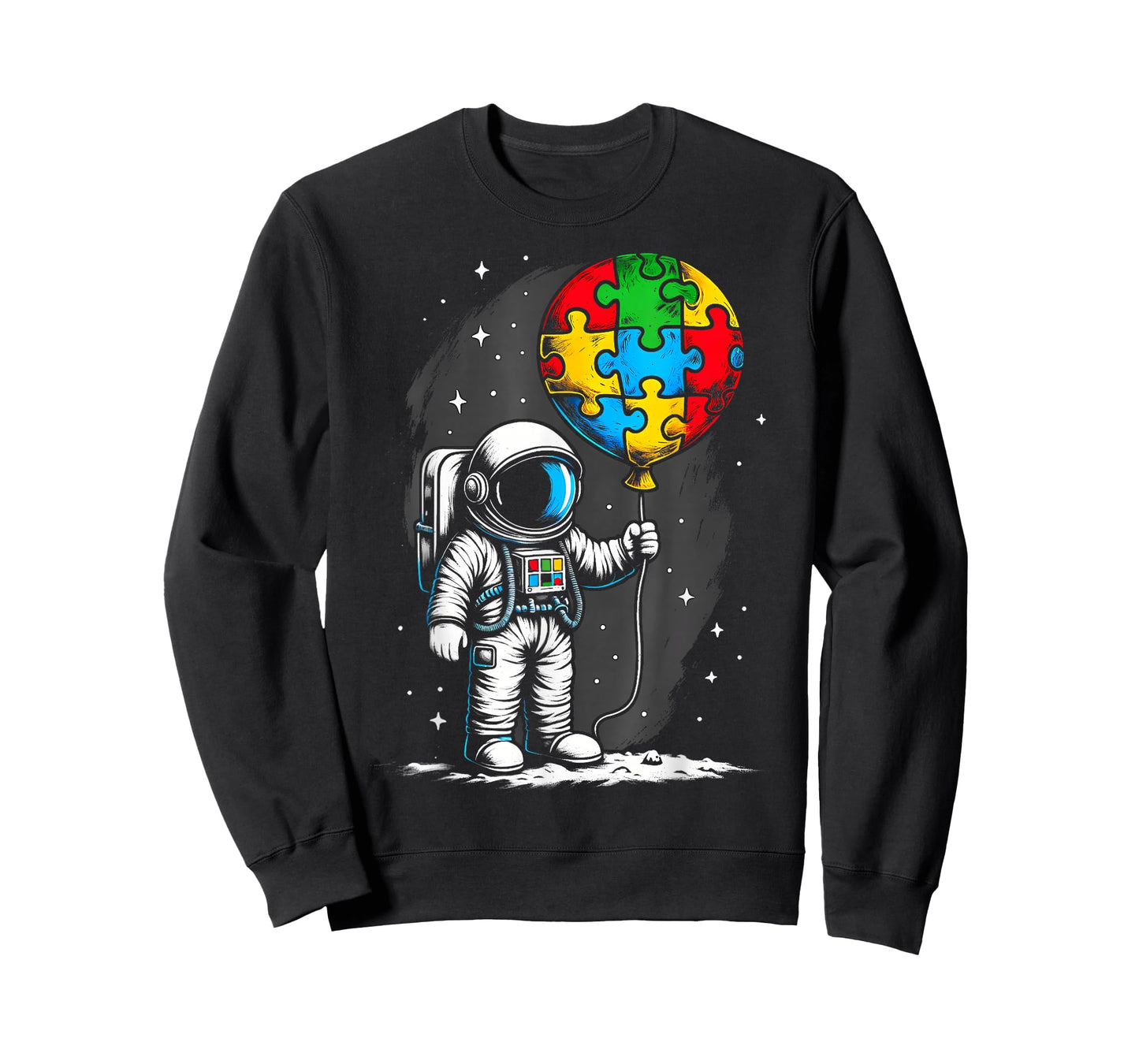 Astronaut Balloon Autism Awareness Space Autistic Kids Boys T-Shirt