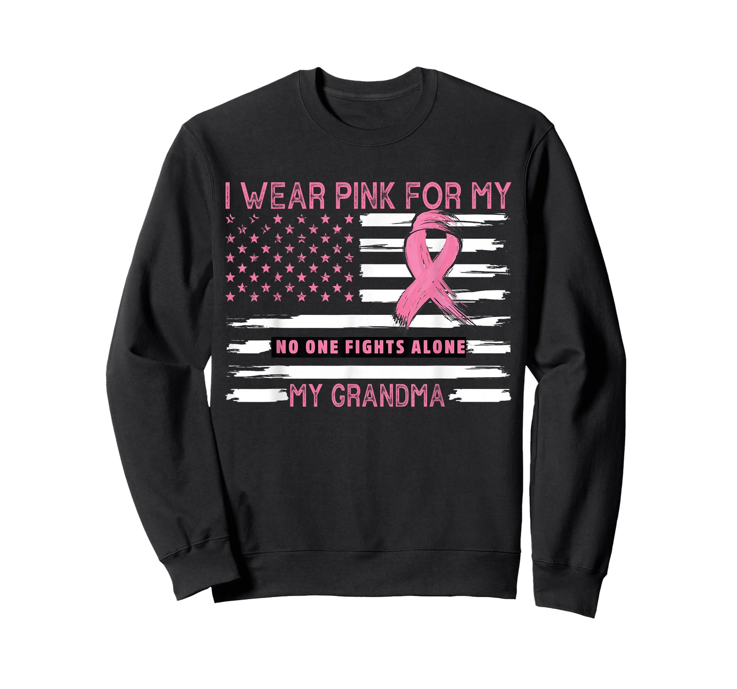I Wear Pink for My Grandma - Pink US Flag T-Shirt