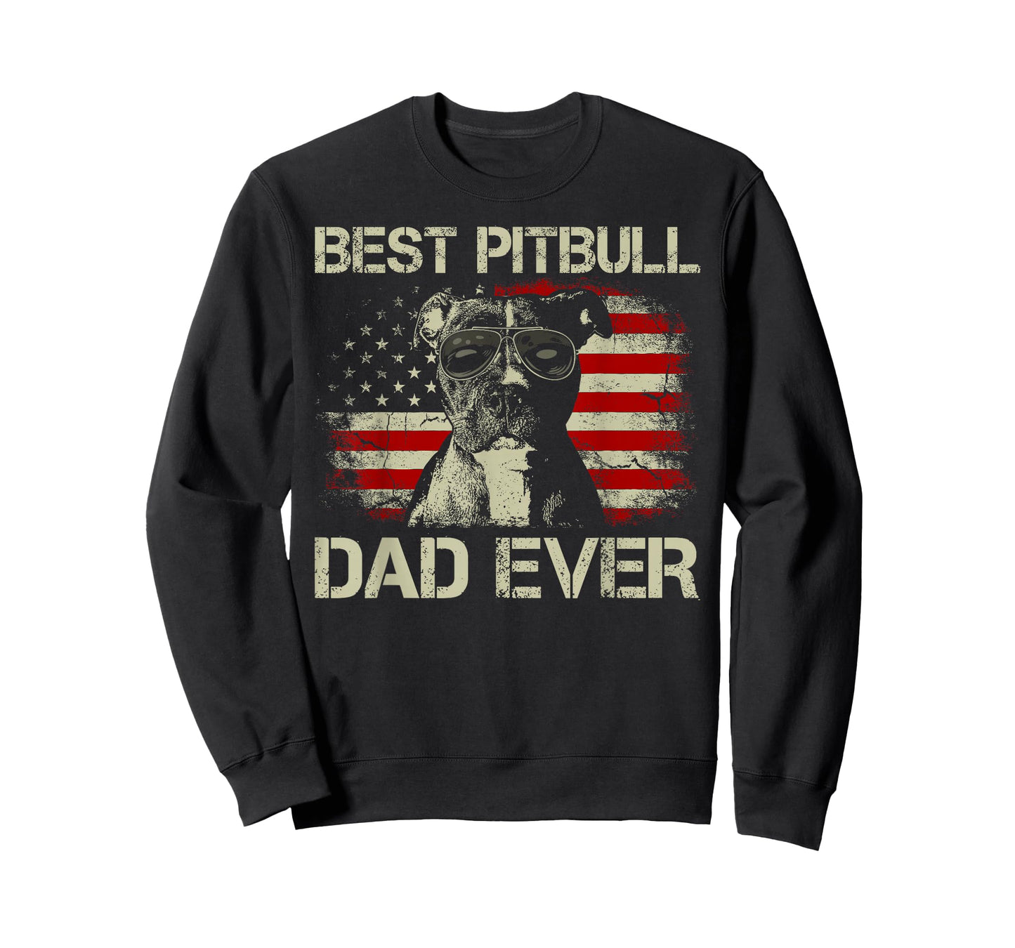 Best Pitbull Dad Ever Tshirt Funny Us Flag Gifts for Dog Dad T-Shirt