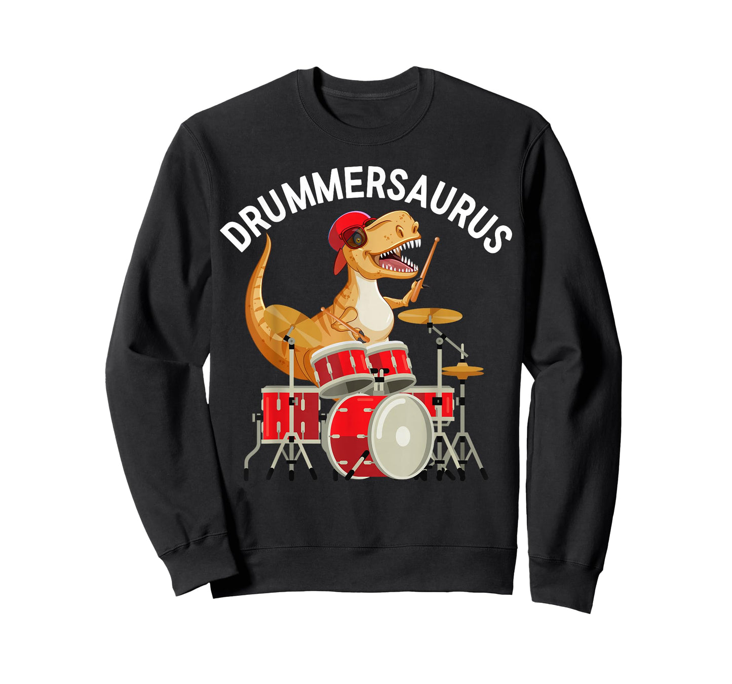 Drummersaurus Dinosaur Musician T Rex Playing Drum Drummer T-Shirt