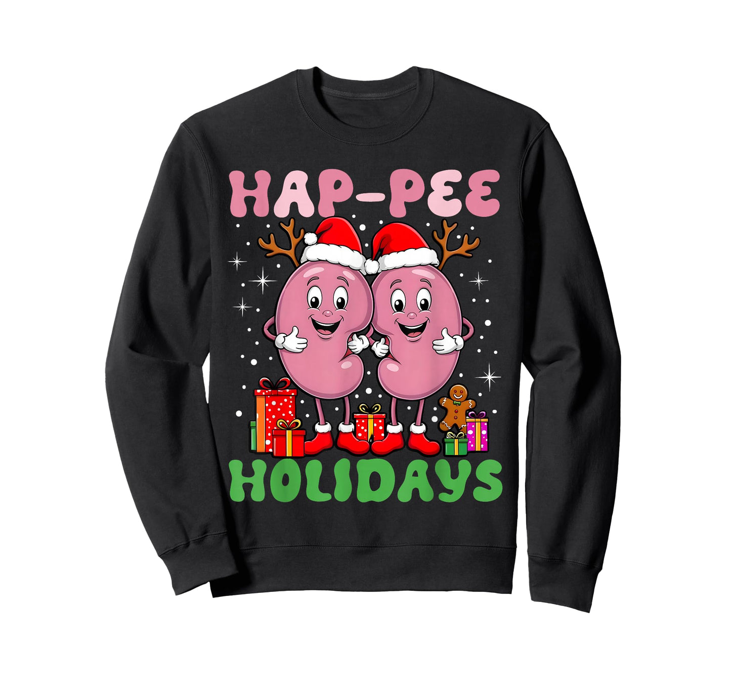 Cute Kidney Nurse Retro Hap Pee Holidays Christmas Dialysis T-Shirt