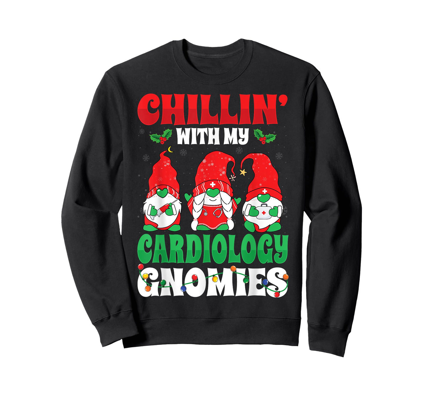 Chillin with My Cardiology Cardiac Nurse Christmas Gnomes T-Shirt
