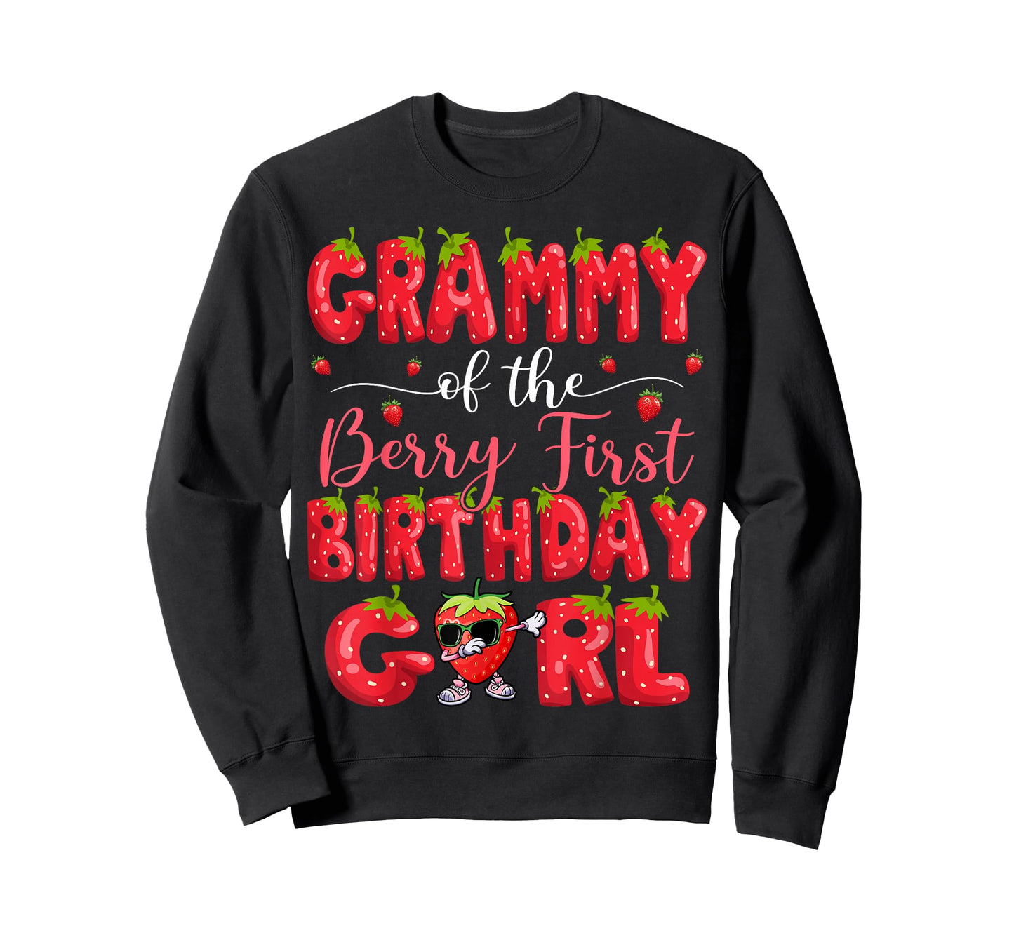 Grammy Of The Berry First Birthday Girl Strawberry Dabbing T-Shirt